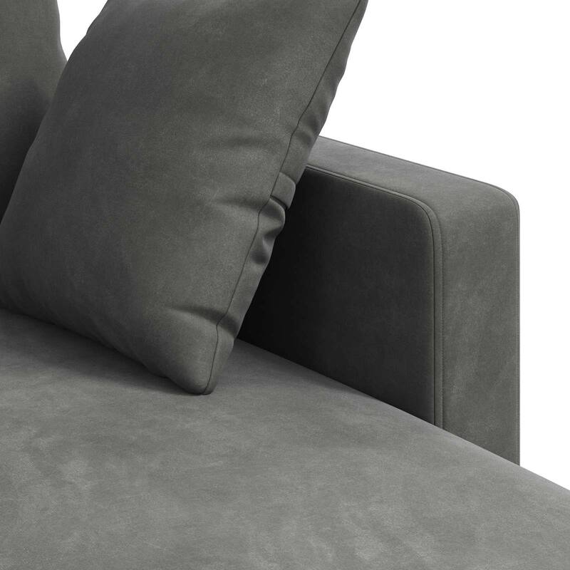 vidaXL Sofa Dark Grey 198 x 134 x 80 cm Velvet - 77.95 x 52.76 x 31.50 in