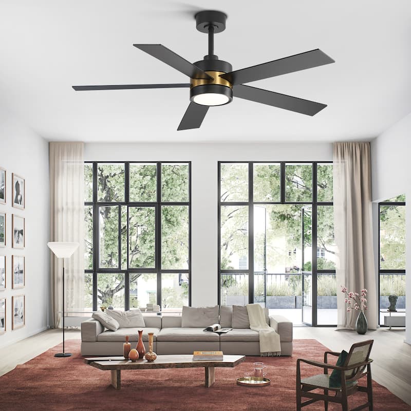 52-IN LED Ceiling Fan with Light Kit and Remote- 5 Blades