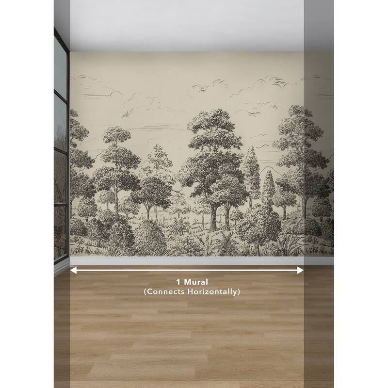 WallPops Scott Living Sylva Parchment Self Adhesive Mural - N/A