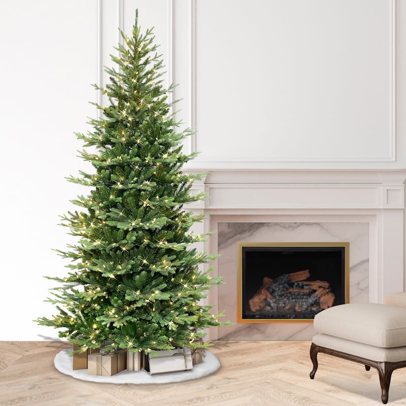Puleo International 7.5 ft. Pre-lit Slim Balsam Fir Tree - 7.5 Foot
