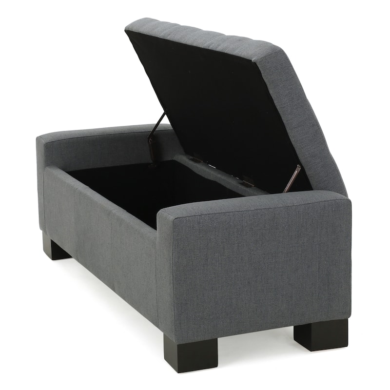 Storage Bench Upholstered Seat, End of Bed Bench Ottoman