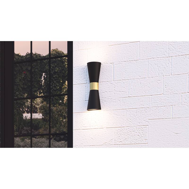 Dexter Integrated LED Matte Black Outdoor Wall Lantern