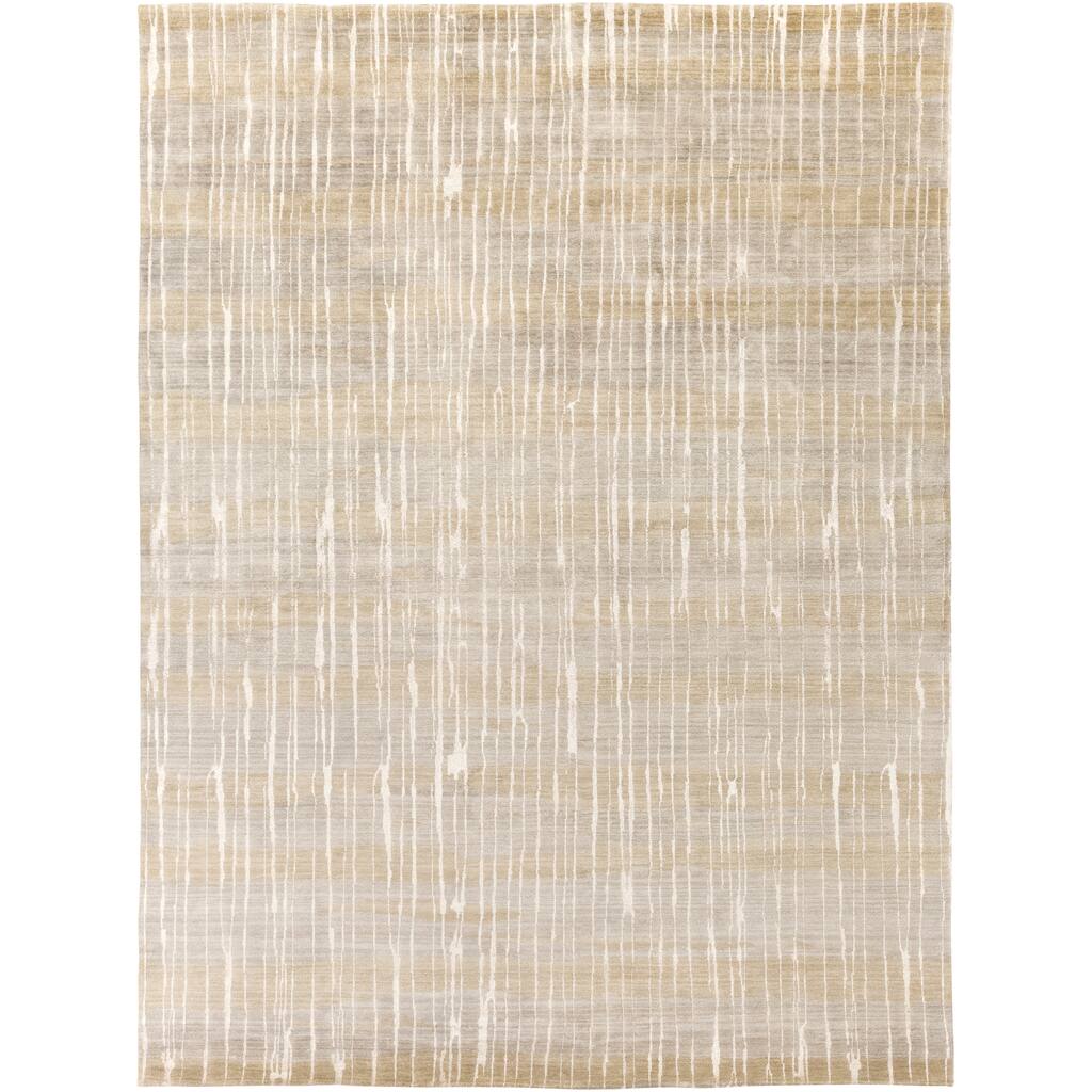 Hand-Knotted Wilkes Stripe Pattern Area Rug - 8' x 11'
