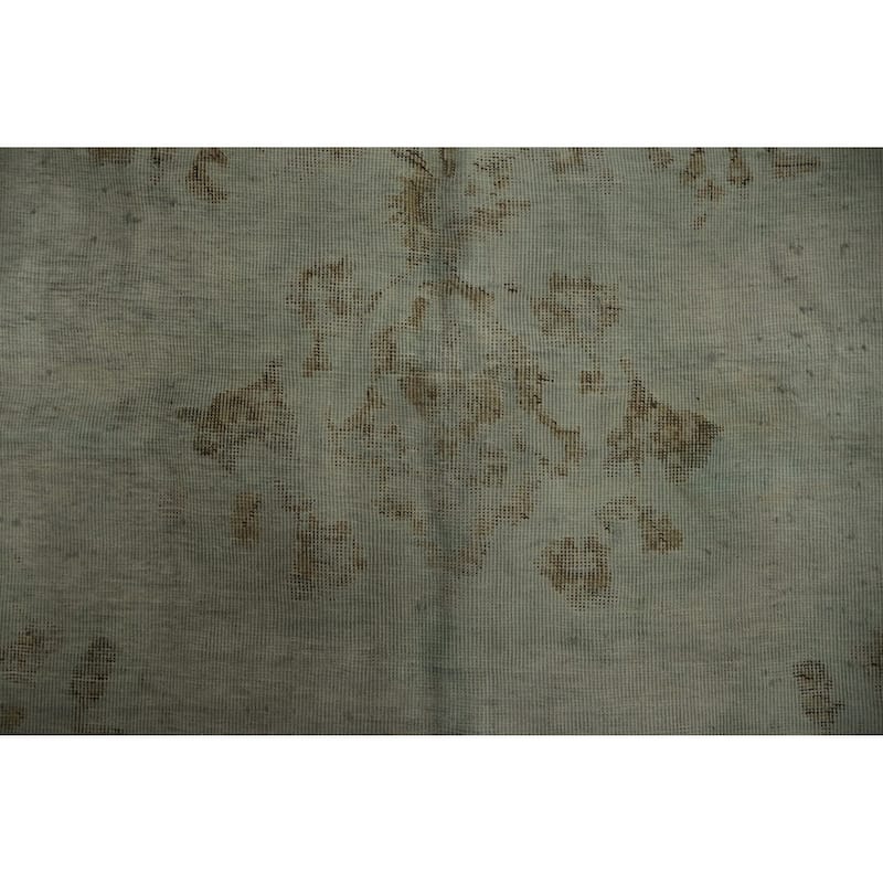 Hand Knotted Oriental 100% Wool Carpet Traditional Floral Green Tabriz Area Rug - 12' 7'' X 9' 3''