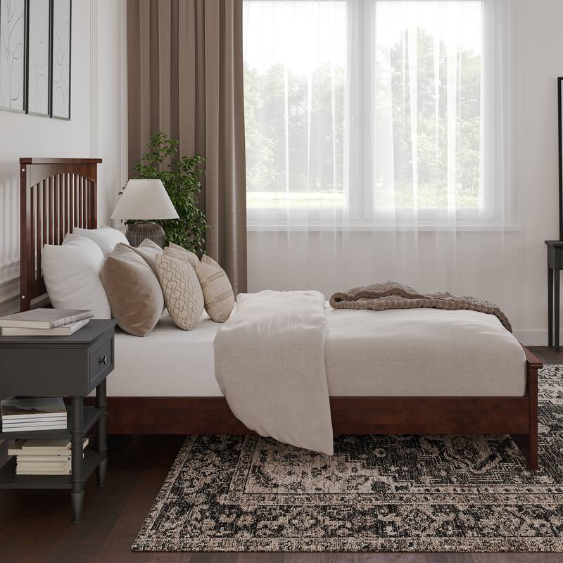 Becket Solid Wood Low Profile Platform Bed with Matching Footboard