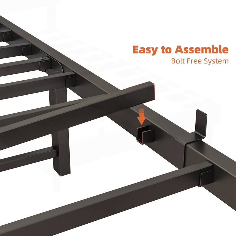 Versatile Metal Platform Bed with Multiple Storage Options and Advanced Features