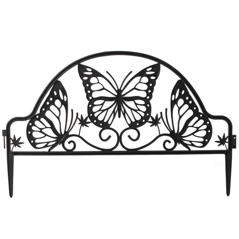 Decorative Butterfly Design Plastic Fence Garden Edging Landscape Border Path Panel, Pack of 6