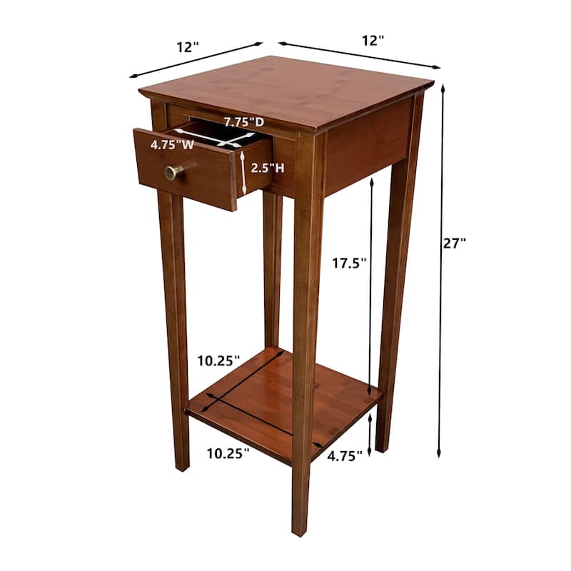 Solid Bamboo Plant Stand Telephone Table