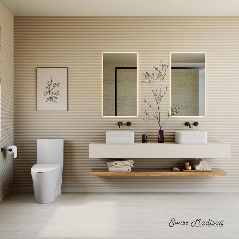 St. Tropez One-Piece 10" Rough-In 1.1/1.6 Gpf Dual Top Vortex Flush Elongated Toilet In Matte White