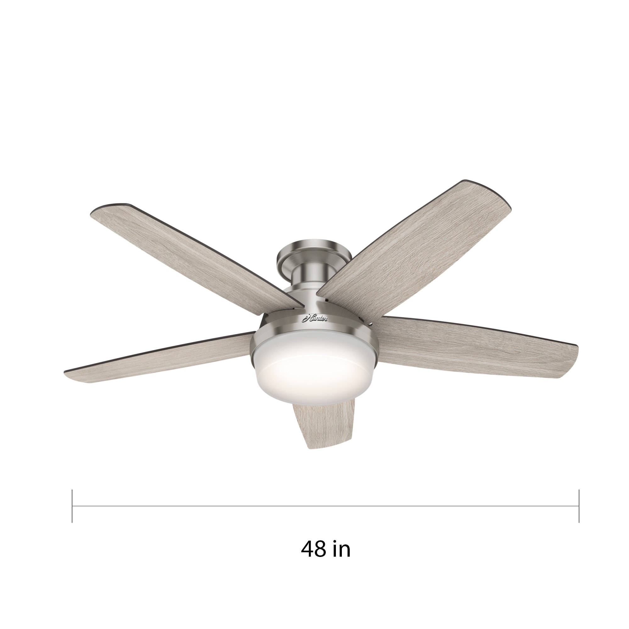 Hunter 48 Avia Low Profile Ceiling Fan With Led Light And Handheld Remote Overstock 30732876