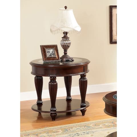Furniture of America Zerathe Traditional Cherry 28-inch 1-shelf Side Table