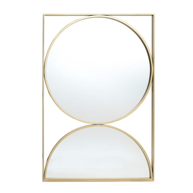 Gold Hourglass Frame Metal Modern Accent Wall Mirror - 35.98" H x 24" W x 0.98" D
