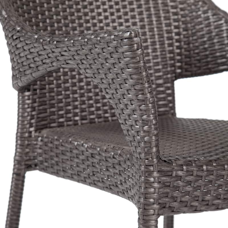 Espanola Outdoor 8 Seater Wood and Wicker Dining Set by Christopher Knight Home