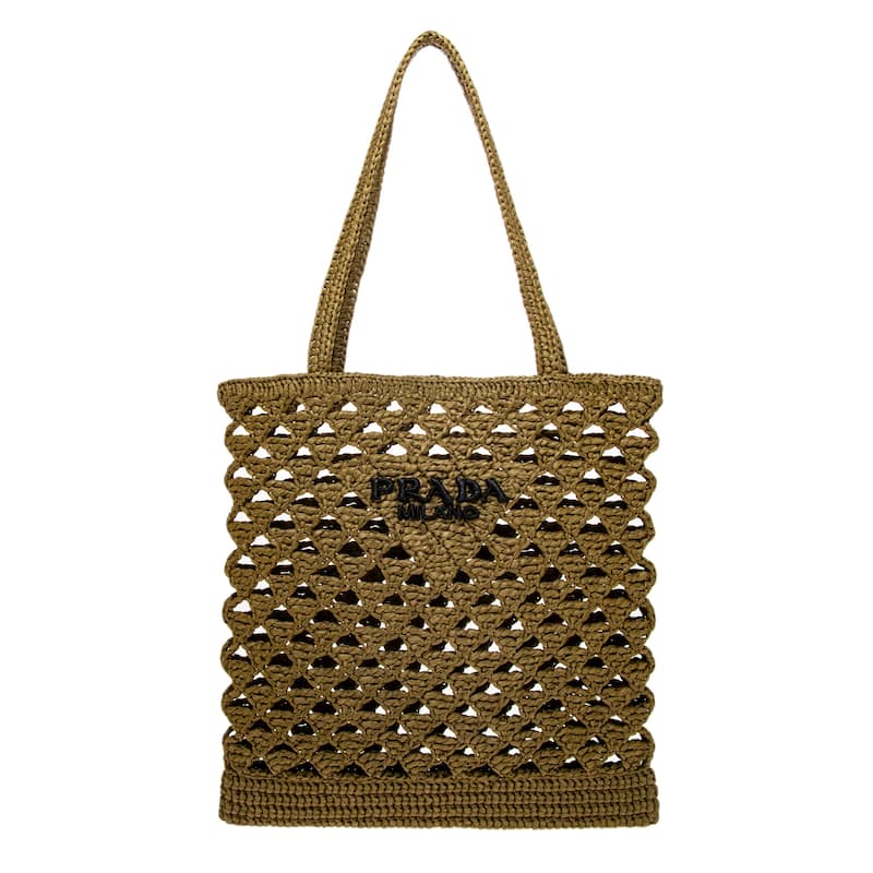 Prada Crochet Tote - Olive Green