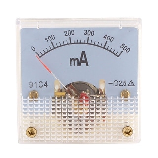 Small Ampermeter 91C4 DC 0-500mA Rectangle Mini Analog Panel Ammeter Gauge Amperemeter ...
