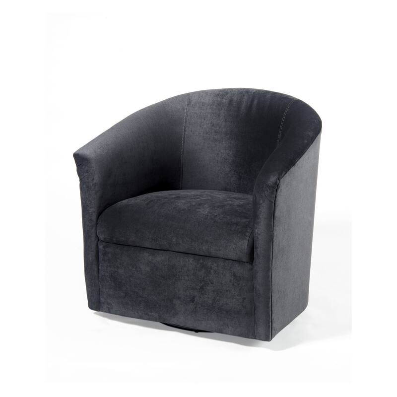 Microfiber Upholstered Swivel Chair W/ Hardwood Frame & Swivel Base