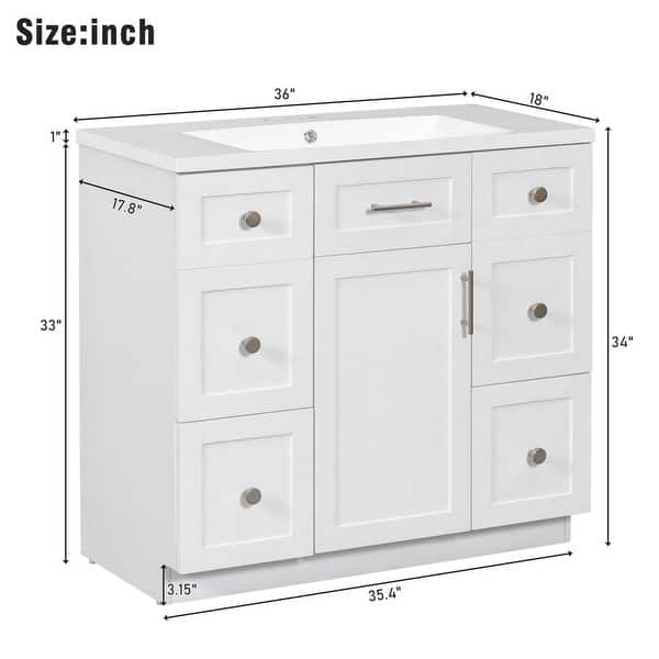 36 Inch Vanity with 4 Drawers 1 Door Bed Bath & Beyond 40220613