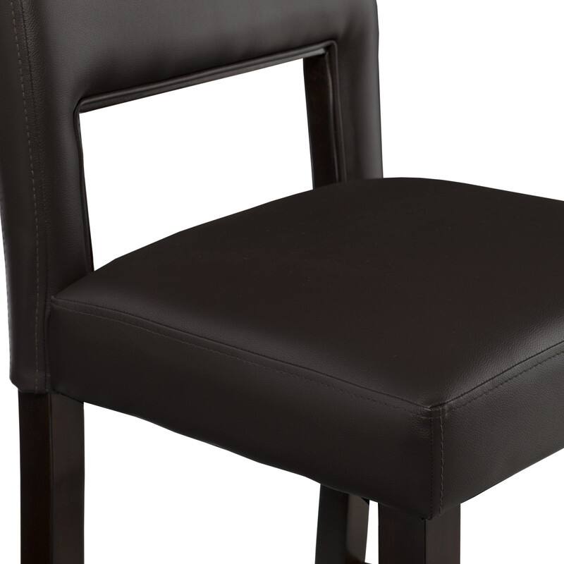 Zeta Dark Brown Faux Leather 24-inch Counter Stool