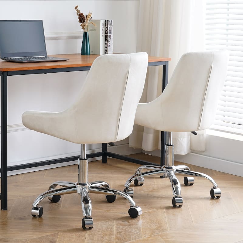 Modern Adjustable Height Velvet Dining Chair with Wheels Set of 1.