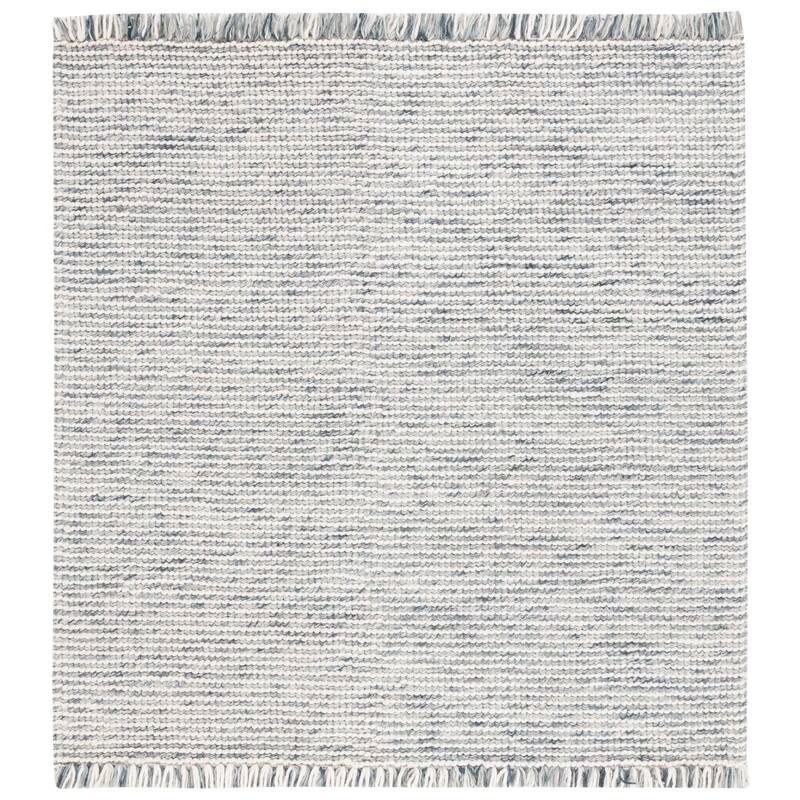 SAFAVIEH Natura Bernetta Wool Fringe Rug - 6' Square - Blue/Ivory