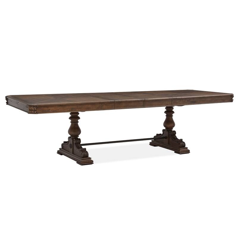 Magnussen Home Durango Willadeene Brown Extendable Trestle Dining Table - 41''W x 81''D x 30.5''H