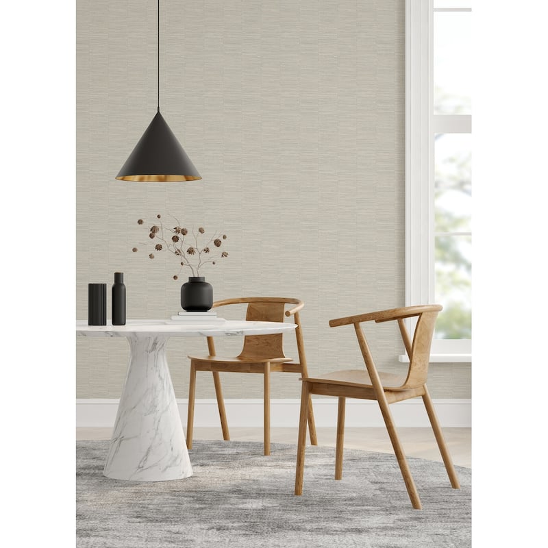 A-Street Prints Jenga Light Grey Striped Column Wallpaper