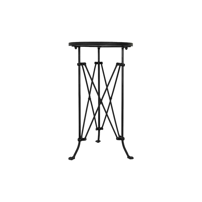 Round Metal Side Table with Claw Feet - Black
