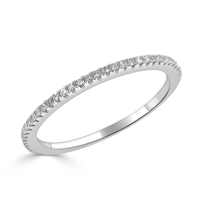Joelle Collection Diamond Band Ring - 14K Gold Eternity Band Ring 1/5 CTTW 20 White Round Cut Diamonds