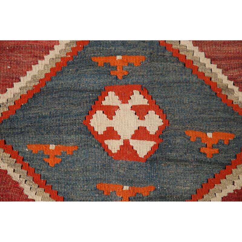 Kilim Qashqai Persian Vintage Area Rug Flatweave Wool Carpet - 4'6" x 7'9"
