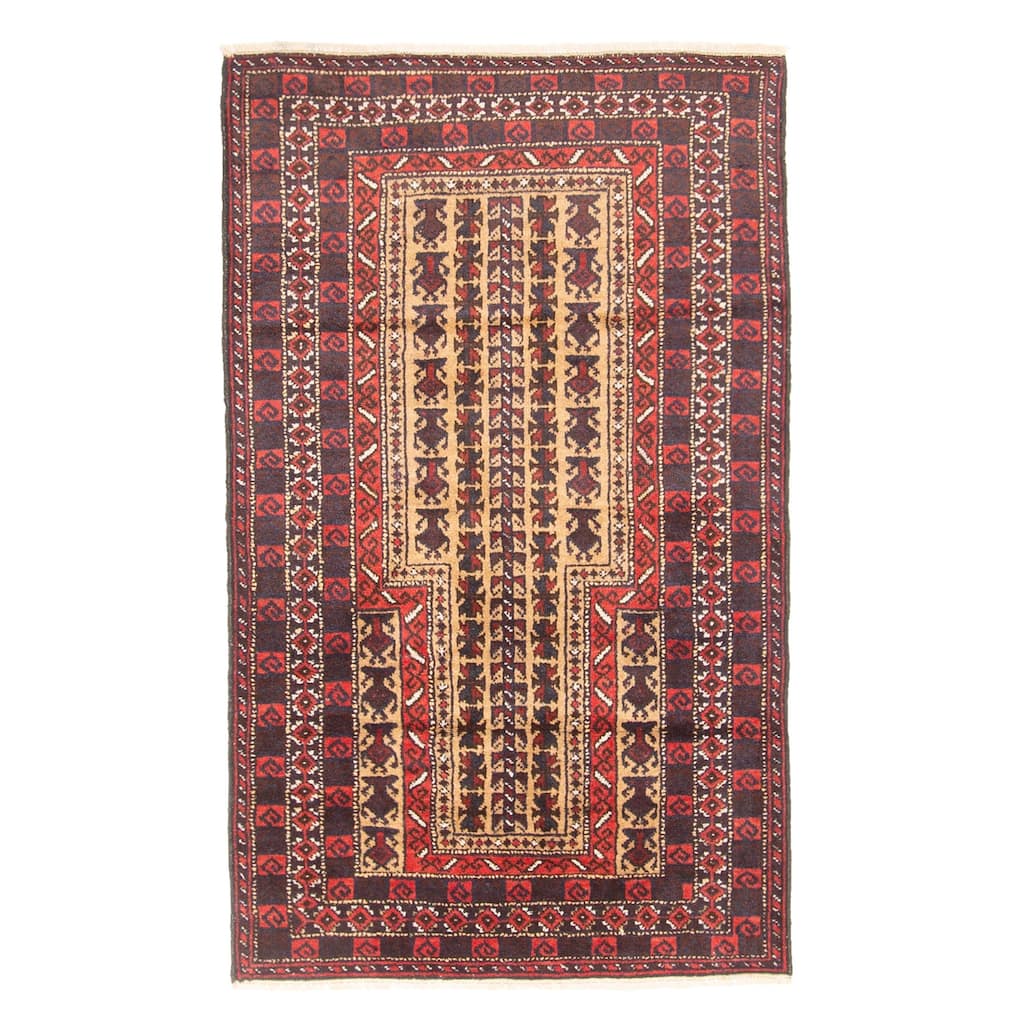 ECARPETGALLERY Hand-knotted Teimani Tan Wool Rug - 2'9 x 4'6