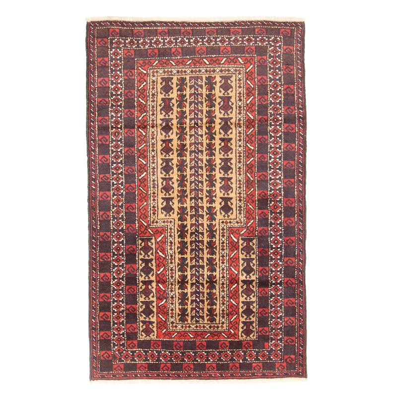 ECARPETGALLERY Hand-knotted Teimani Tan Wool Rug - 2'9 x 4'6