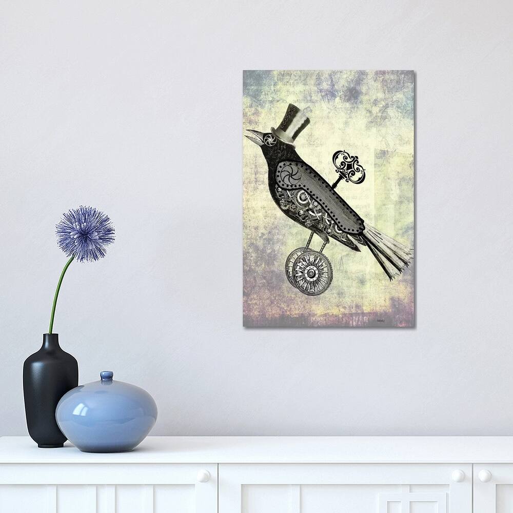iCanvas "Steampunk Crow" by Fab Funky Canvas Print