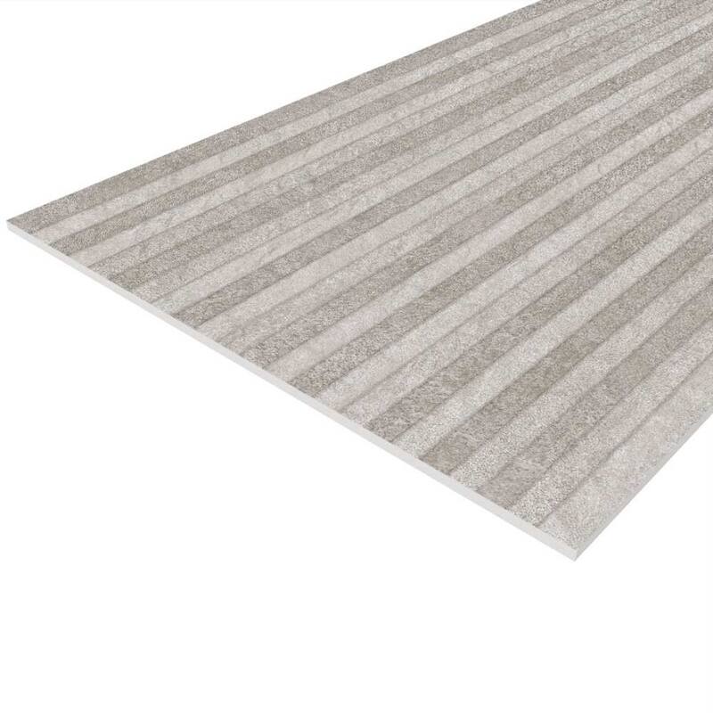 Crete 12x40 Matte Ceramic Relief Wall Tile - Large Format