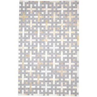 One of a Kind Hand-Woven Modern & Contemporary 5' x 8' Geometric ...