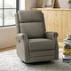 preview thumbnail 9 of 34, Alina Modern 20''w Genuine Leather Swivel Rocker Nursery Manual Recliner Chair with Rolled Arms by HULALA HOME Grey