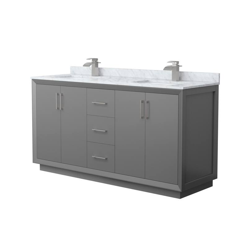Wyndham Collection WCF414166D-NAT-UNSMXX Strada 66" Free Standing - Dark Gray / Brushed Nickel Hardware