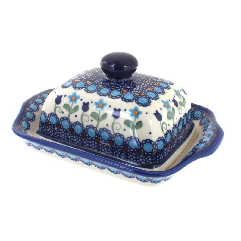 Blue Rose Polish Pottery 67 Vena Butter Dish - Savannah