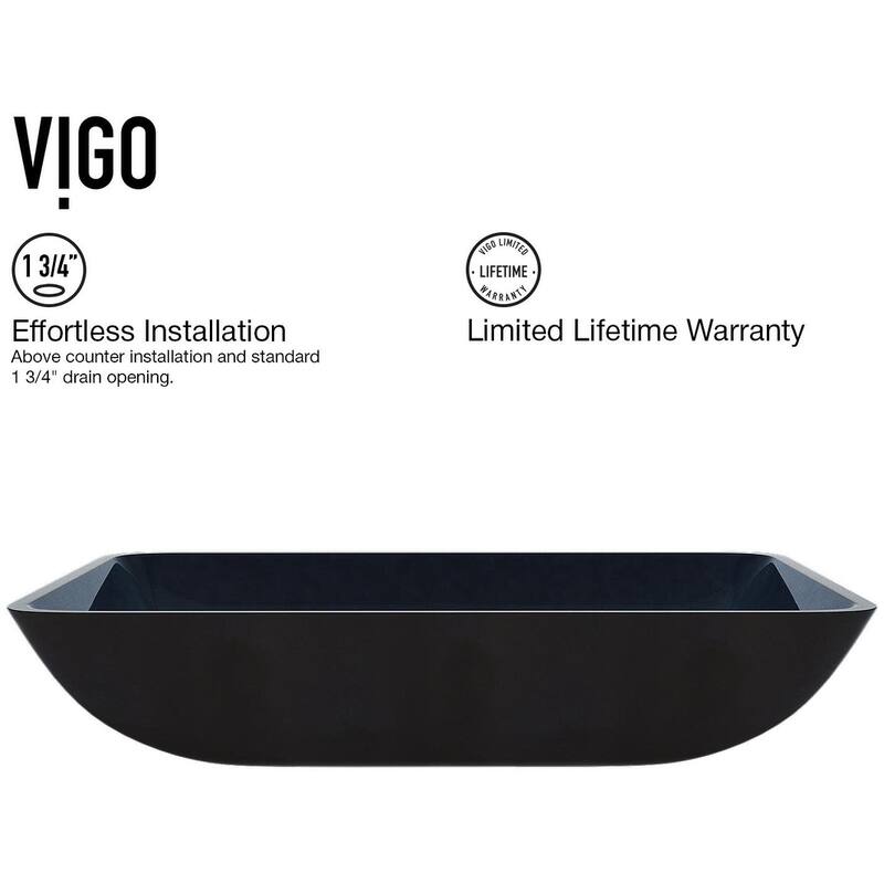 Vigo 18-1/4" Glass Bathroom Vessel Sink with Duris Single Hole