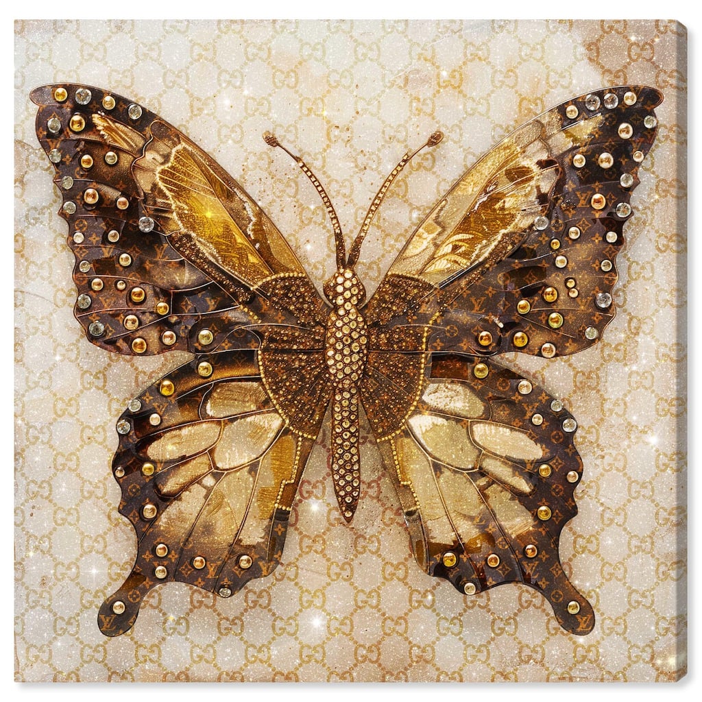 Glittering Elegant Butterfly Canvas by Art Remedy, Gallery Wrapped