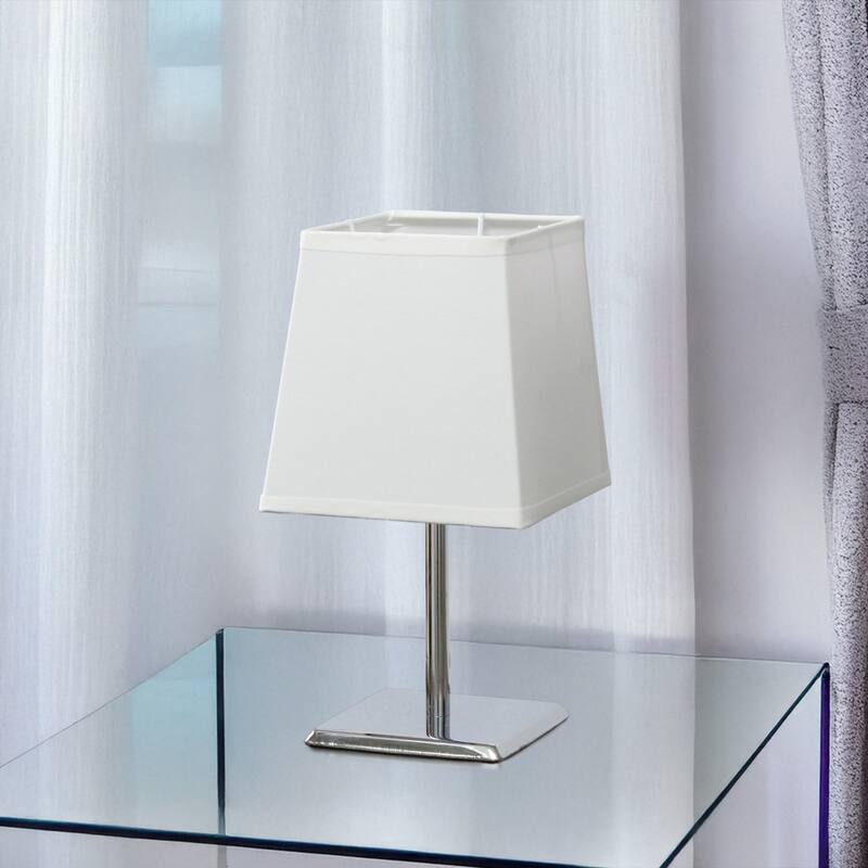 Metal Table Lamp with Geometric Shade - 9.5" - White