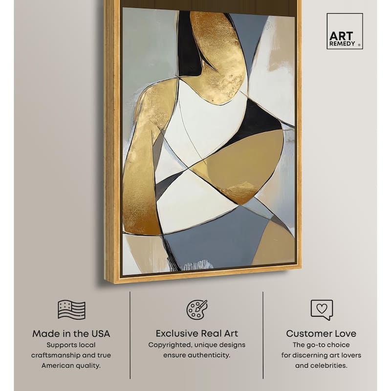 Gold Leaf Contours Canvas by Art Remedy
