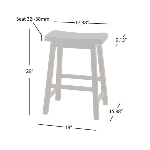 Simple Living Belfast Solid Wood 29-inch Bar Height Saddle Stool (Set ...