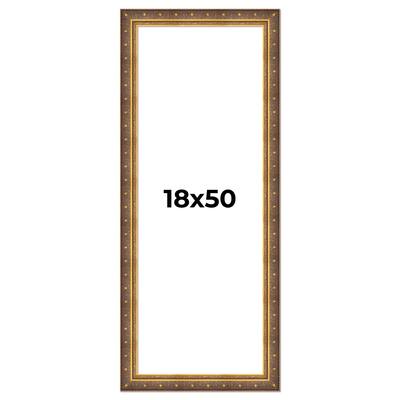 18x50 Frame Gold Real Wood Picture Frame