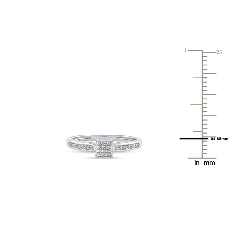 1/10ct TDW Diamond Cluster Engagement Ring in 10K White Gold for Women