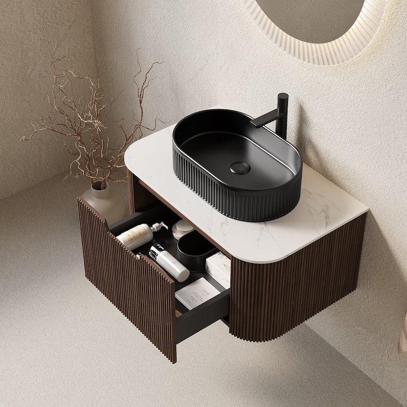 Wall-Mounted Bathroom Vanity with Sink