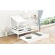 preview thumbnail 13 of 16, Twin Size Modern Design Low Loft House Bed,Playhouse with Roof and Window,Trundle