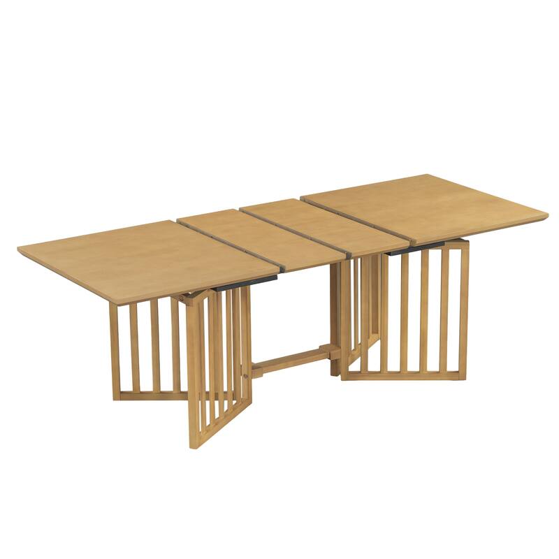 9-Piece Extendable Wood Dining Table Set with 2 Removable Leaves and 8 Upholstered Dining Chairs for Dining Room, Kitchen