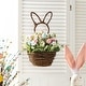 preview thumbnail 1 of 36, Glitzhome Easter Bunny Shaped Wreath with Eggs Satin Ribbon Bow Basket