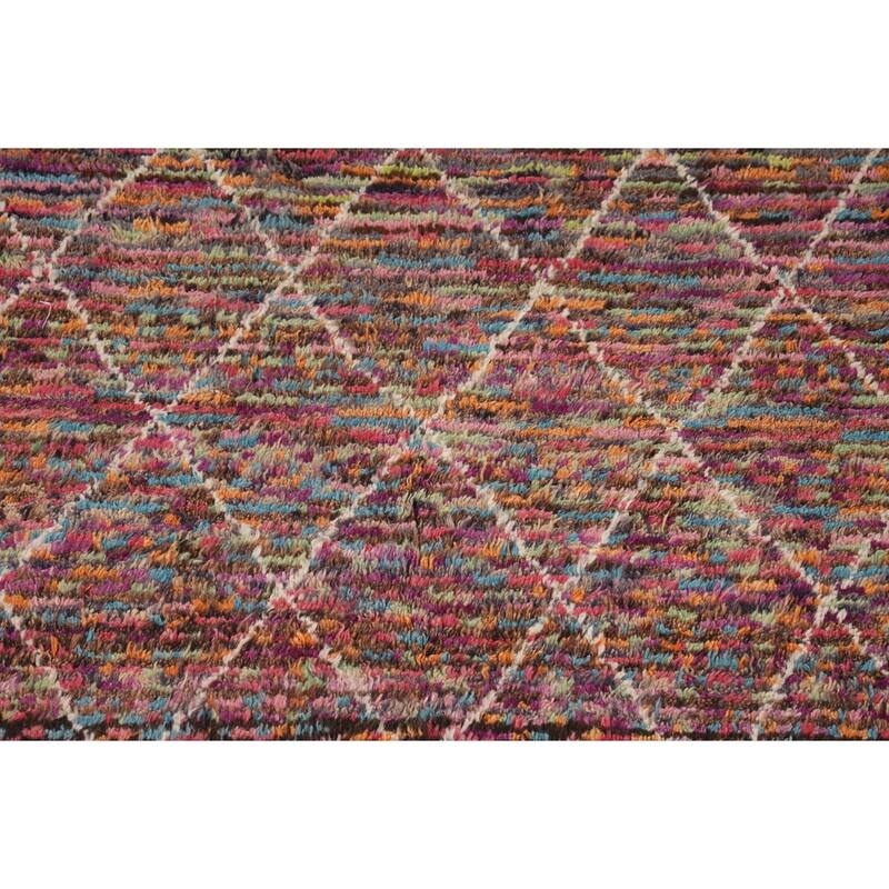 Trellis Moroccan Oriental Area Rug Hand-Knotted Wool Carpet - 6'0" x 9'8"