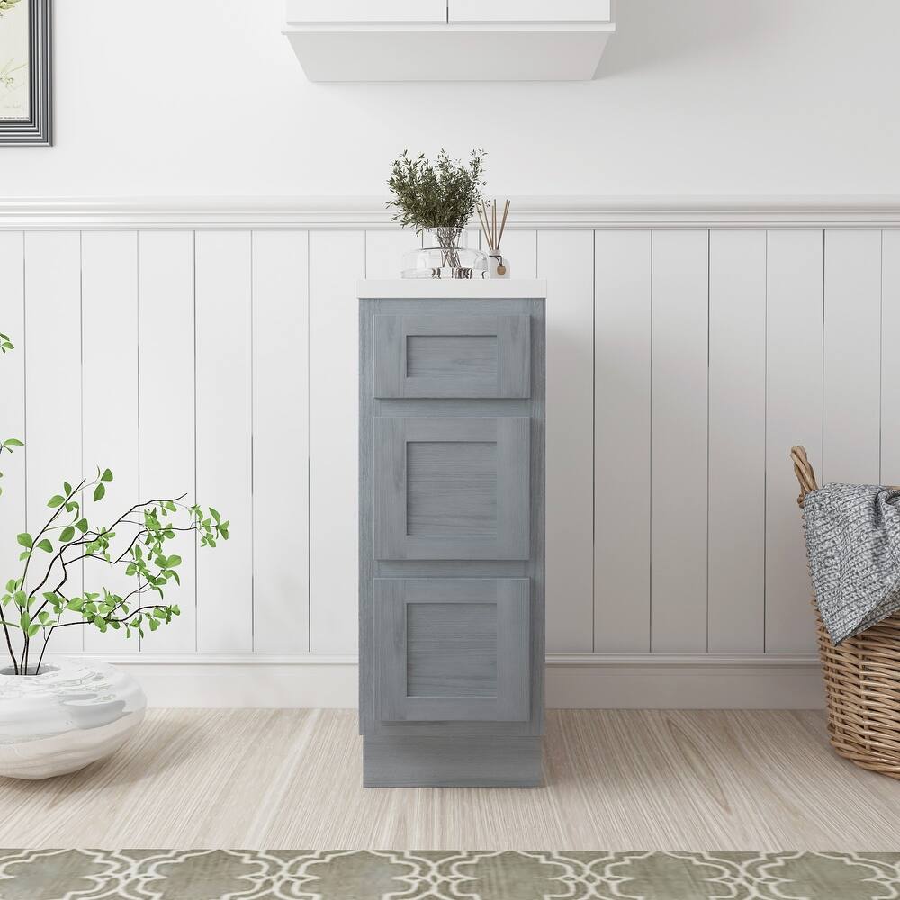 Vanity Art 12 Inch Bathroom Vanity Base Cabinet Solid Wood Small Bathroom Storage Floor Cabinet